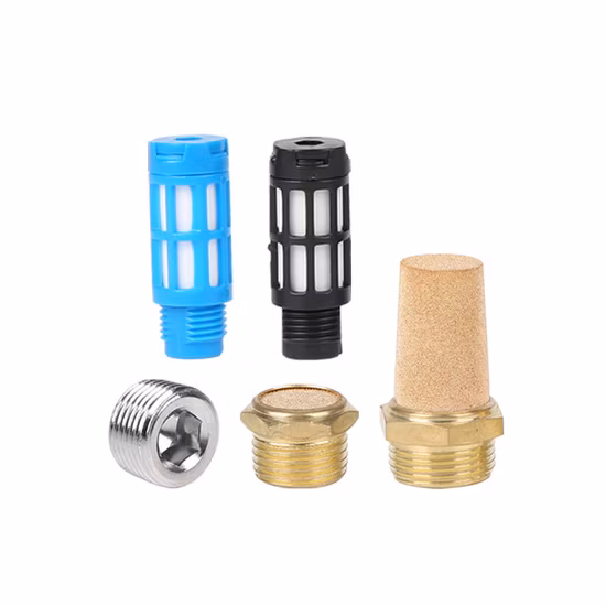 Gesinterte Pulvermetallteile Bronze Messing pneumatischer Auspuffschalldämpfer Pneumatikanschlüsse